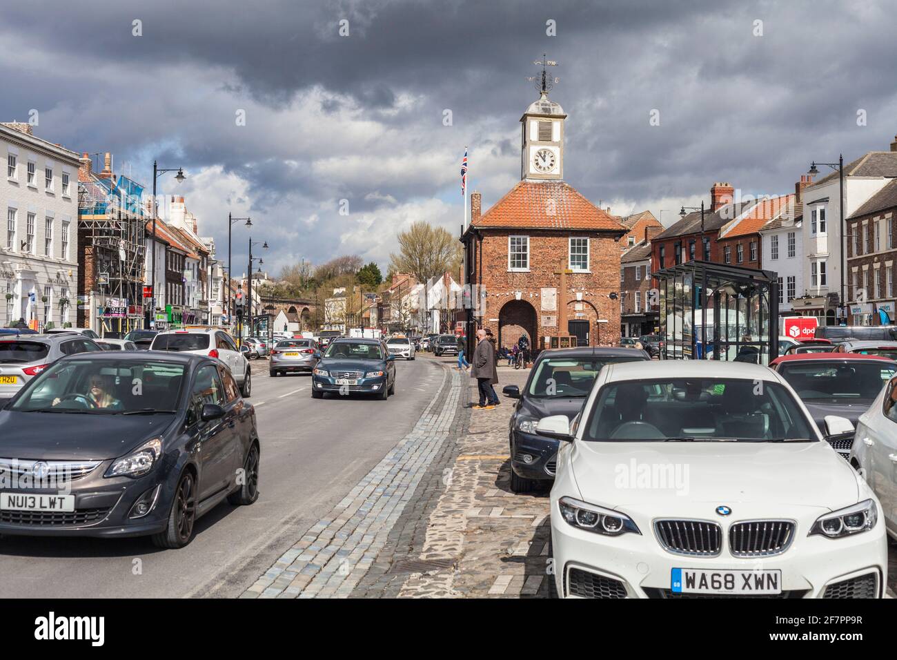 L'hôtel de ville de High Street Yarm, Angleterre, Royaume-Uni Banque D'Images