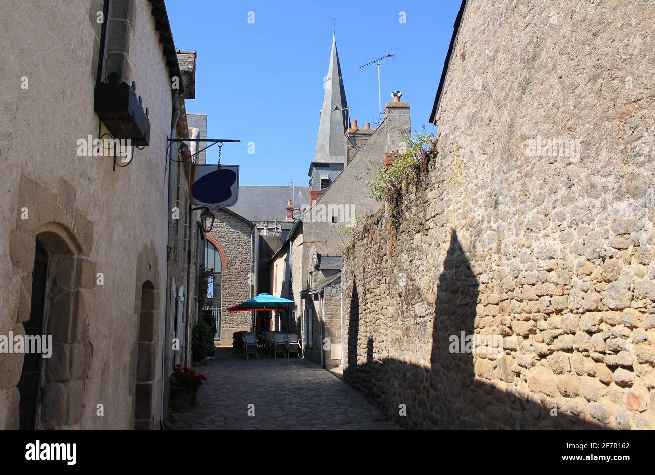 Petite rue de la cité médiévale de Guérande, Loire-Atlantique, pays de la Loire, France Banque D'Images