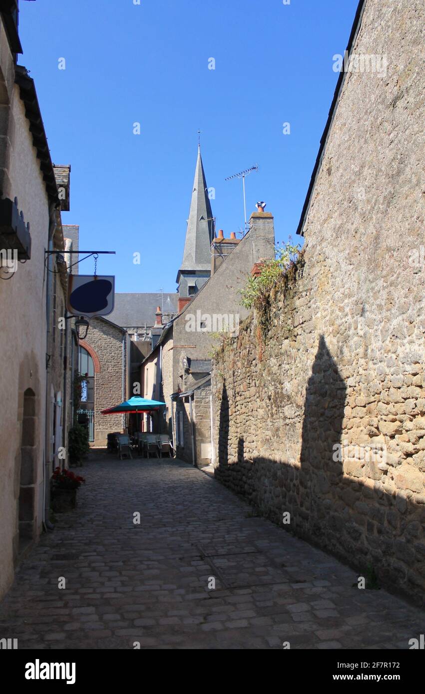 Petite rue de la cité médiévale de Guérande, Loire-Atlantique, pays de la Loire, France Banque D'Images