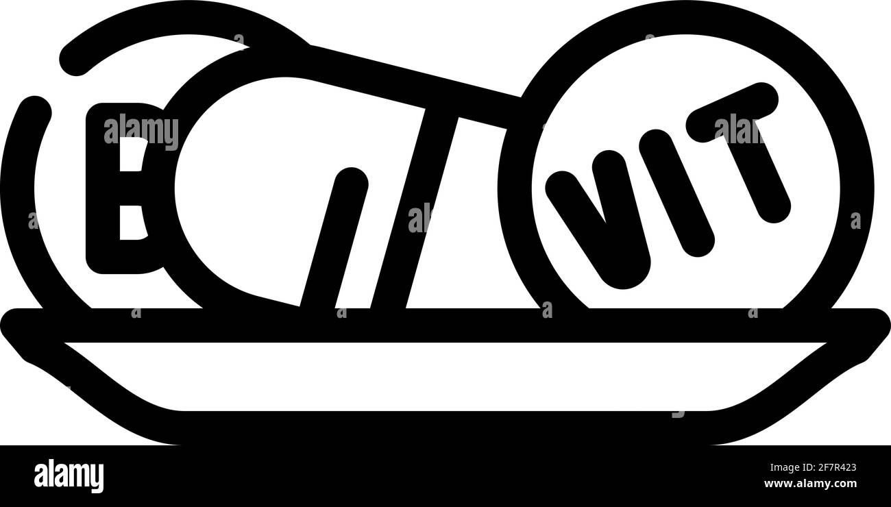 vitamines ligne de régime icône vecteur illustration noir Illustration de Vecteur