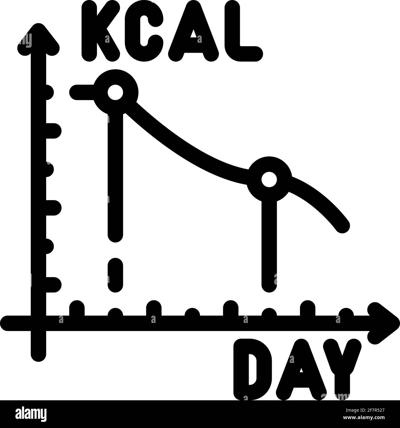 réduction progressive des calories ligne icône illustration du vecteur Illustration de Vecteur