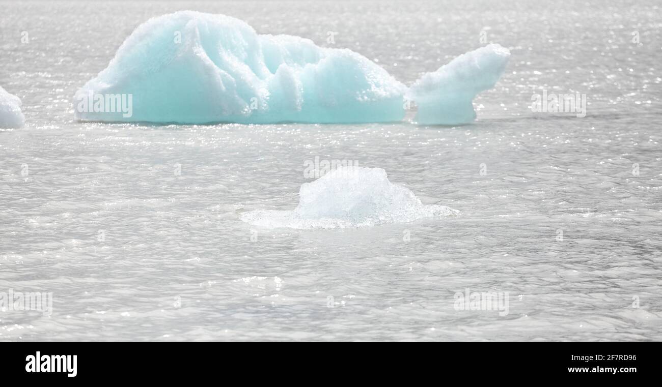 Morceaux de glace de la fonte des glaciers, foyer sélectif. Banque D'Images