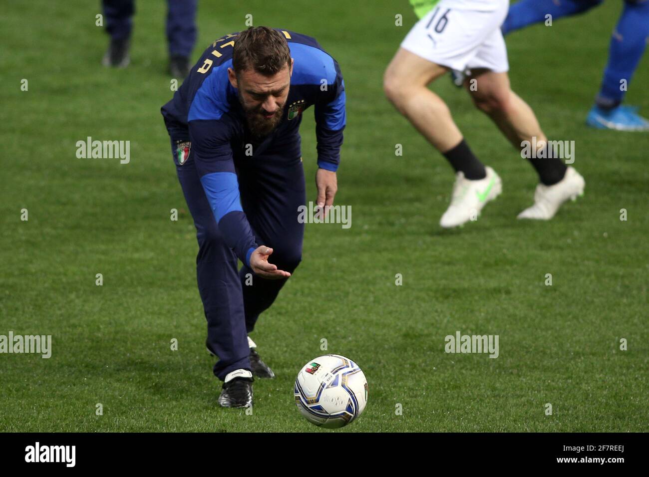 Parme, Italie. 25 mars 2021. Parme, Italie 25.03.2021: Daniele de Rossi durante il riscaldamento prima della partita Italia Irlanda del Nord, gara valida per la qualificazione ai mondiali au Qatar 2020. OGGI ricoverato allo ospedale Spalanzani per Covid. Crédit : Agence photo indépendante/Alamy Live News Banque D'Images