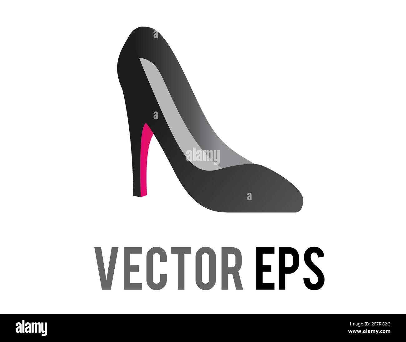 L'icône de chaussure à talons hauts et motif vectoriel noir et rouge tendance isolée pour les occasions sociales, les événements ou les lieux de travail Illustration de Vecteur