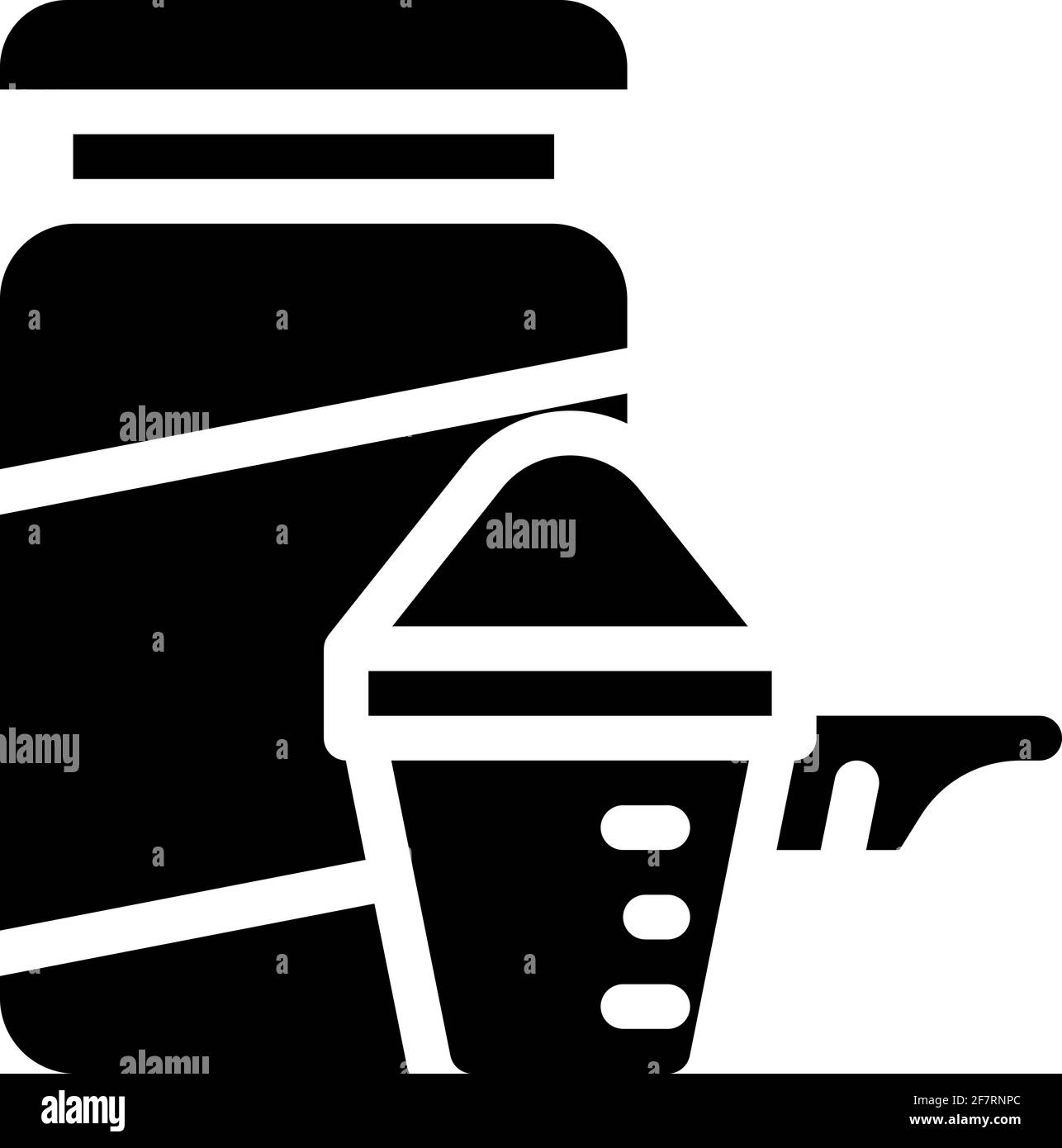 complément protéique glyphe icône vecteur illustration noir Illustration de Vecteur