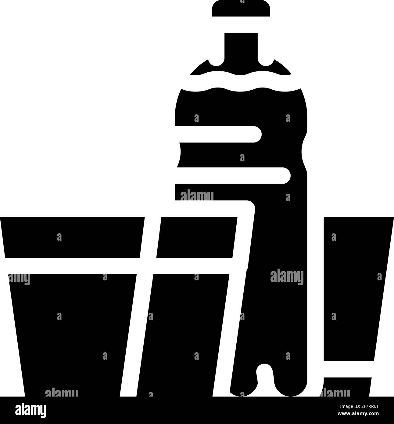 illustration du vecteur d'icône de glyphe d'apport quotidien d'eau Illustration de Vecteur