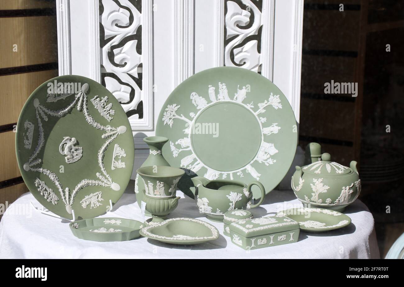 Sauge Green Jasperware par Josiah Wedgwood Banque D'Images