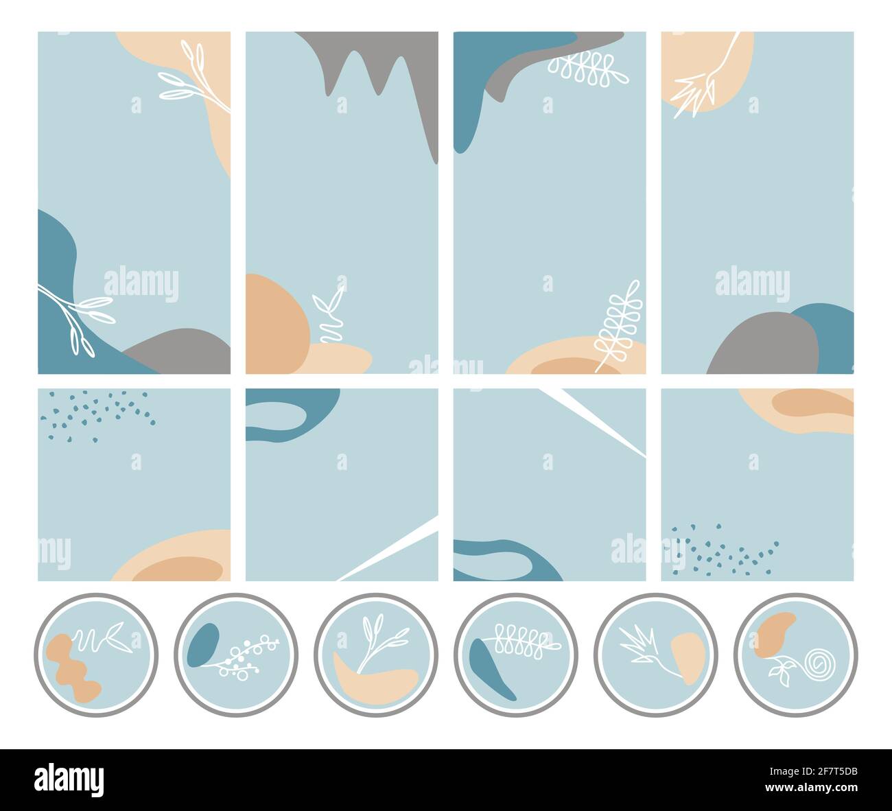 Une collection moderne avec des modèles de médias sociaux publie des articles et des couvertures pour la conception de fond Web. Affiche, carte, bannière. Cadre histoires. Fond blanc Illustration de Vecteur