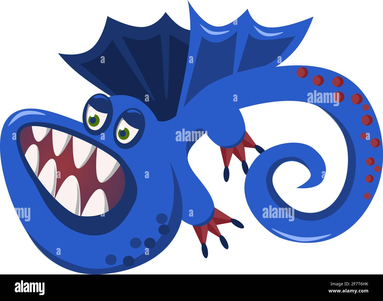 Dessin animé vectoriel mignon dragon. Monstre Dinosaur. Illustration vectorielle Illustration de Vecteur