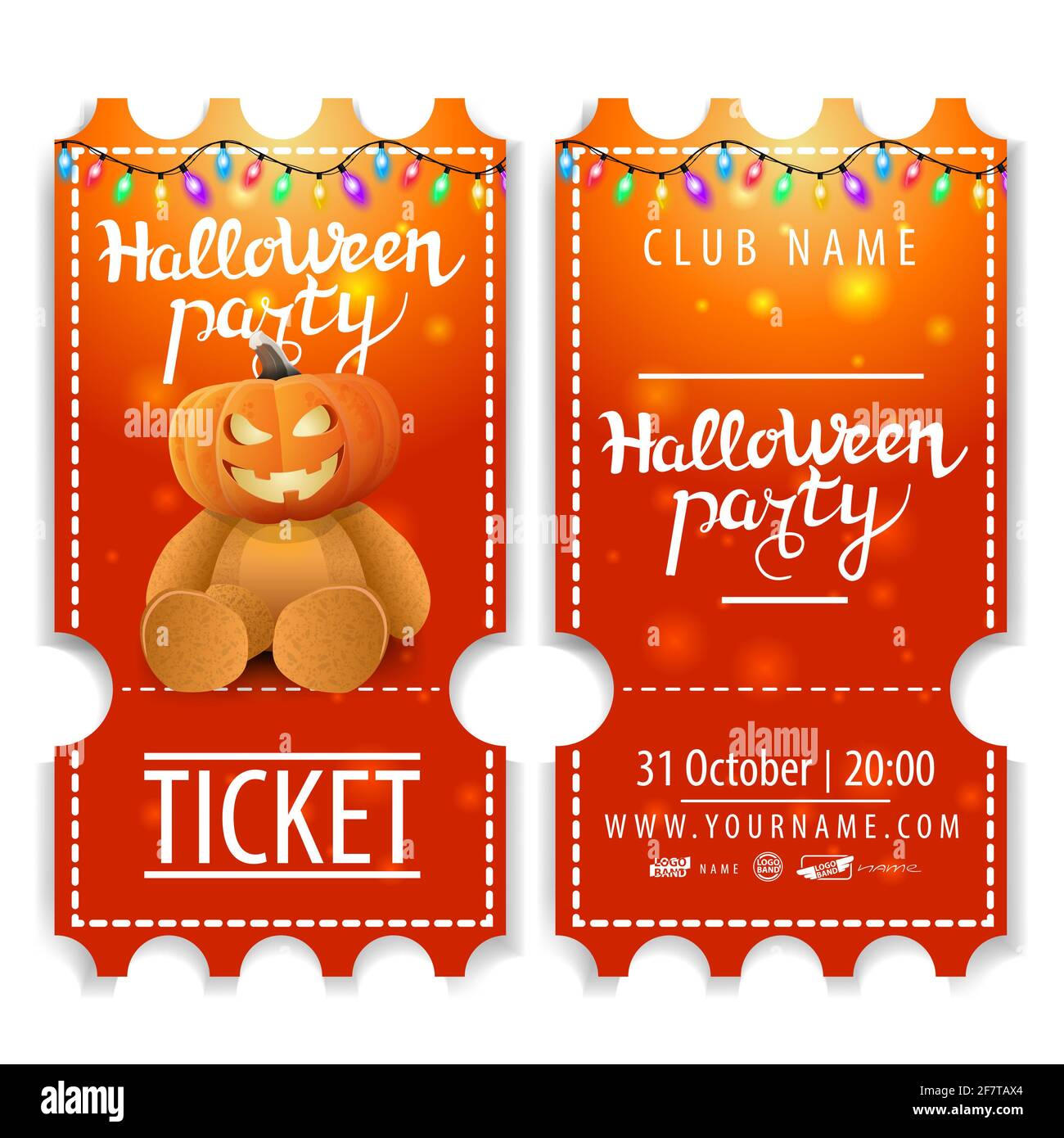 Billet pour la fête d'Halloween, magnifique motif avec ours en peluche et  tête de citrouille Jack Photo Stock - Alamy