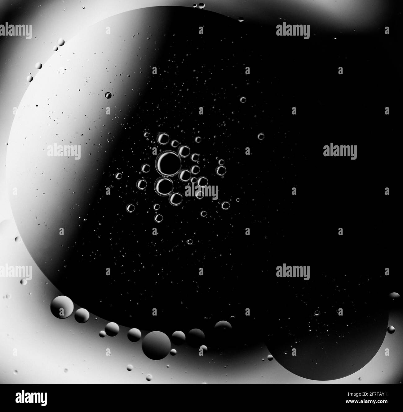 Résumé huile et eau de fond en noir et blanc Banque D'Images