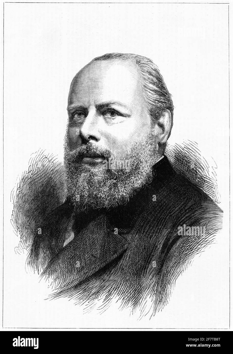 Portrait gravé de Guillaume III des pays-Bas (Willem Alexander Paul Frederik Lodewijk ou William Alexander Paul Frederick Louis; 19 février 1817 – 23 novembre 1890) au moment de son mariage en 1879. Guillaume fut roi des pays-Bas et grand-duc de Luxembourg de 1849 jusqu'à sa mort en 1890. Il fut également duc de Limbourg de 1849 jusqu'à l'abolition du duché en 1866. Banque D'Images
