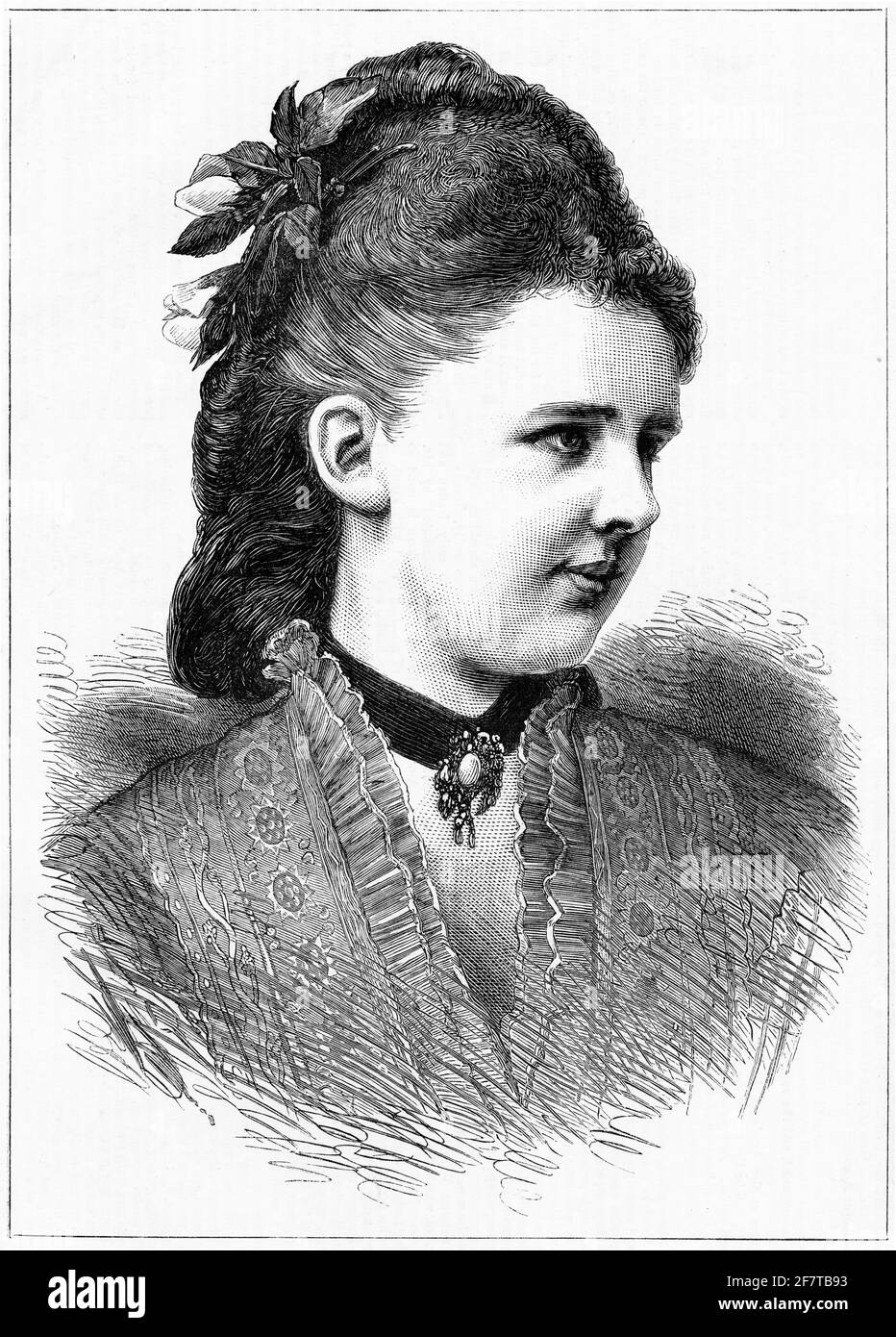 La princesse Emma de Waldeck et Pyrmont (Adelheid Emma Wilhelmina Theresia; 2 août 1858 – 20 mars 1934) au moment de son mariage en 1879. Emma était la reine consort des pays-Bas et la grande duchesse consort du Luxembourg par mariage avec le roi-grand-duc William III, 41 ans son aîné. Elle a été régente pour sa fille, la reine Wilhelmina, pendant la minorité de cette dernière de 1890 à 1898. Banque D'Images