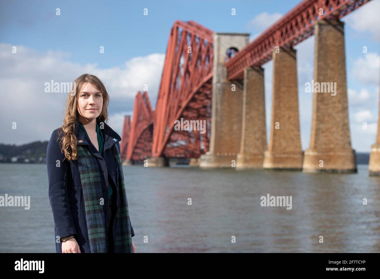 South Queensferry, Écosse, Royaume-Uni. 9 avril 2021. PHOTO : Christina Hendry, candidate du parti Alba pour la région de Lothian. Crédit : Colin Fisher/Alay Live News Banque D'Images