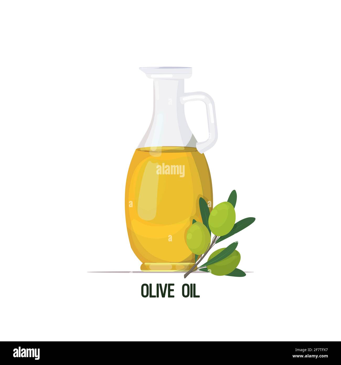 huile d'olive vierge fraîche bouteille d'huile végétale et branche avec des olives isolées sur fond blanc Illustration de Vecteur