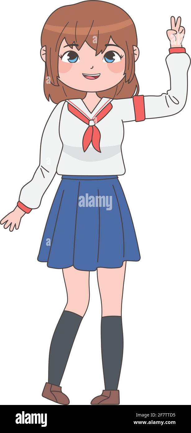 fille manga portant un uniforme scolaire Image Vectorielle Stock - Alamy