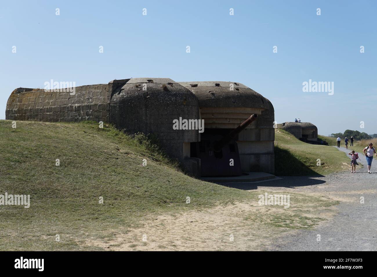 POINTE DU HOC, FRANCE - 23 août 2019 : Bunker de la Seconde Guerre mondiale en Normandie, France. Banque D'Images