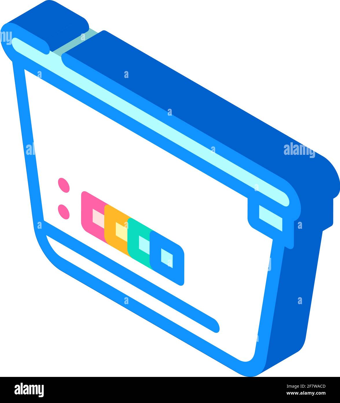 illustration vectorielle d'icône isométrique avec thermomètre de couleur Illustration de Vecteur