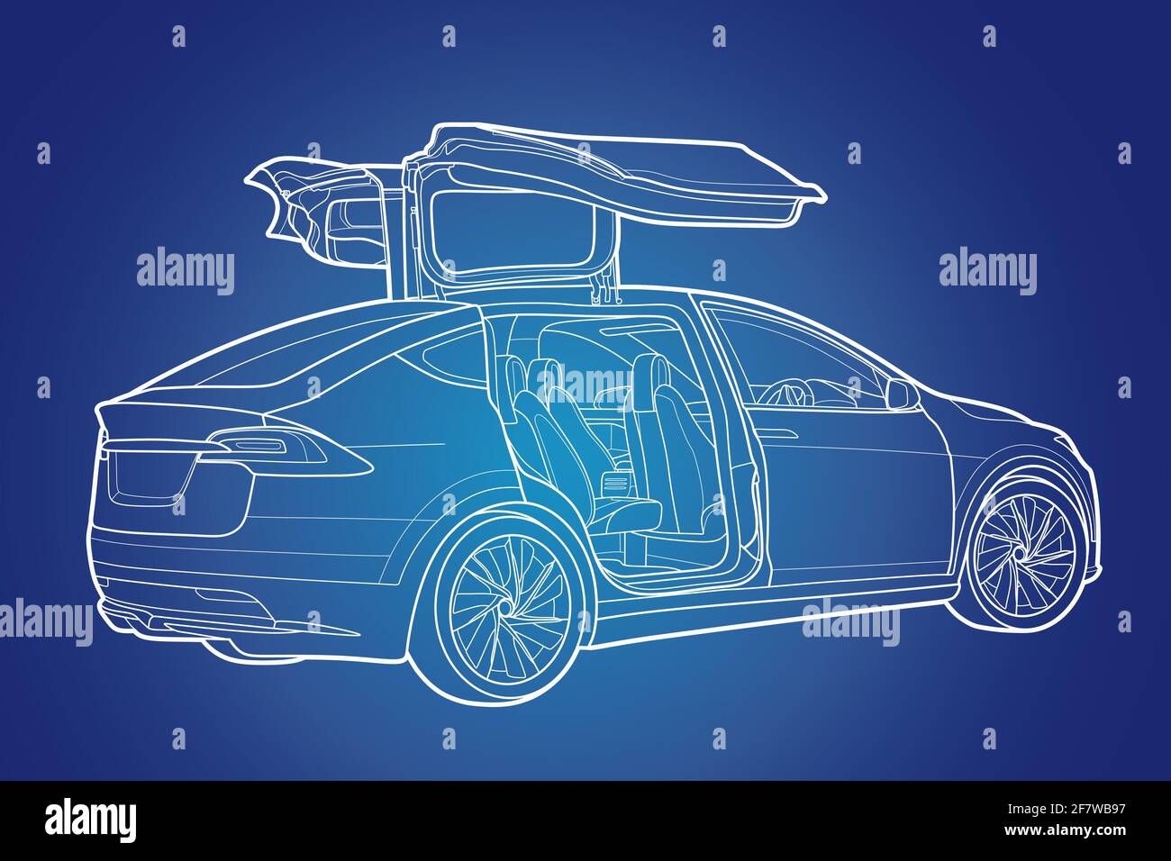 Dessin vectoriel détaillé d'une voiture de sport avec option de trait noir pour une couleur personnalisée pour le livre de dessin pour enfants. Illustration de Vecteur