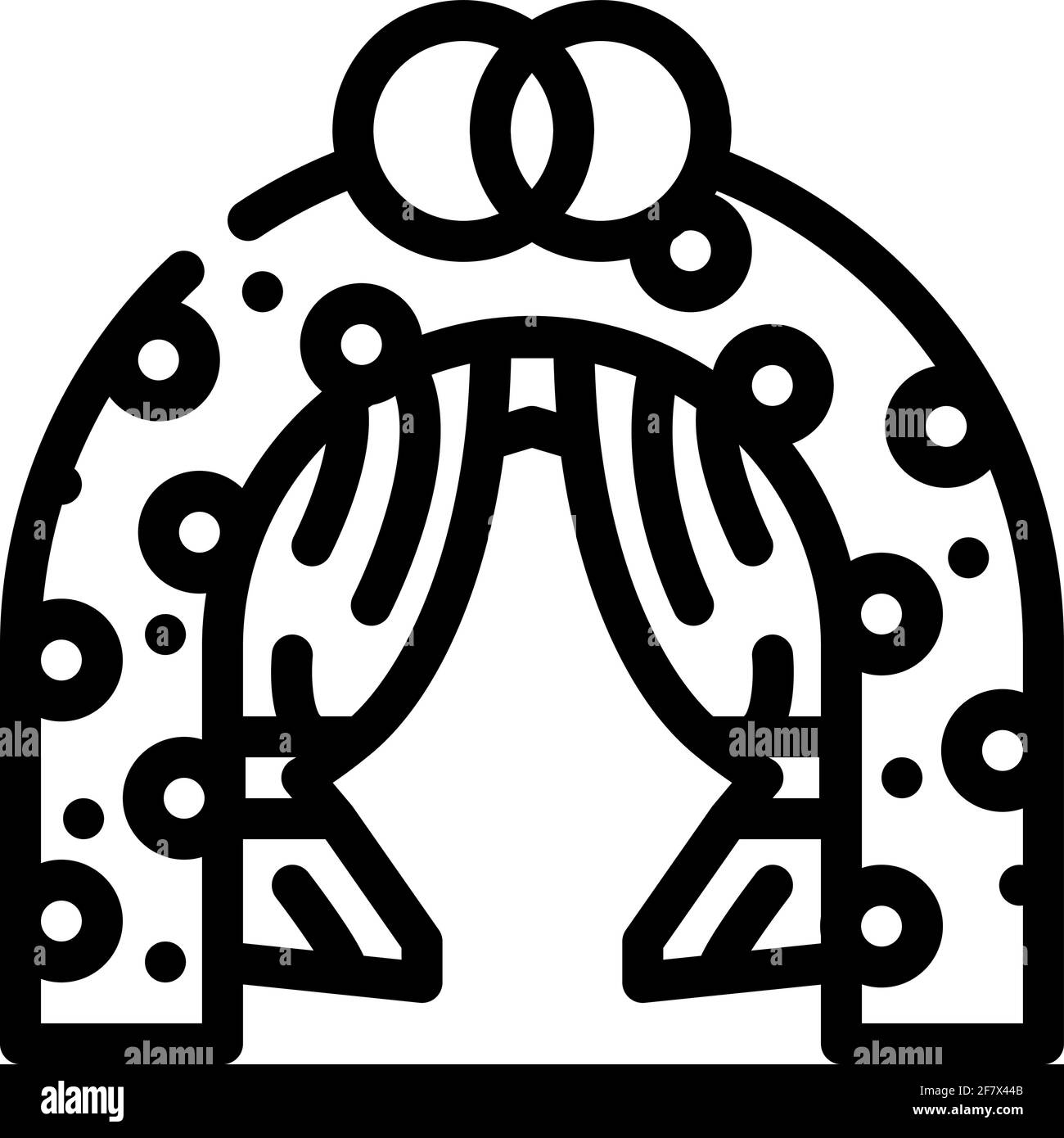 illustration vectorielle de l'icône de la ligne d'événement de mariage noire Illustration de Vecteur