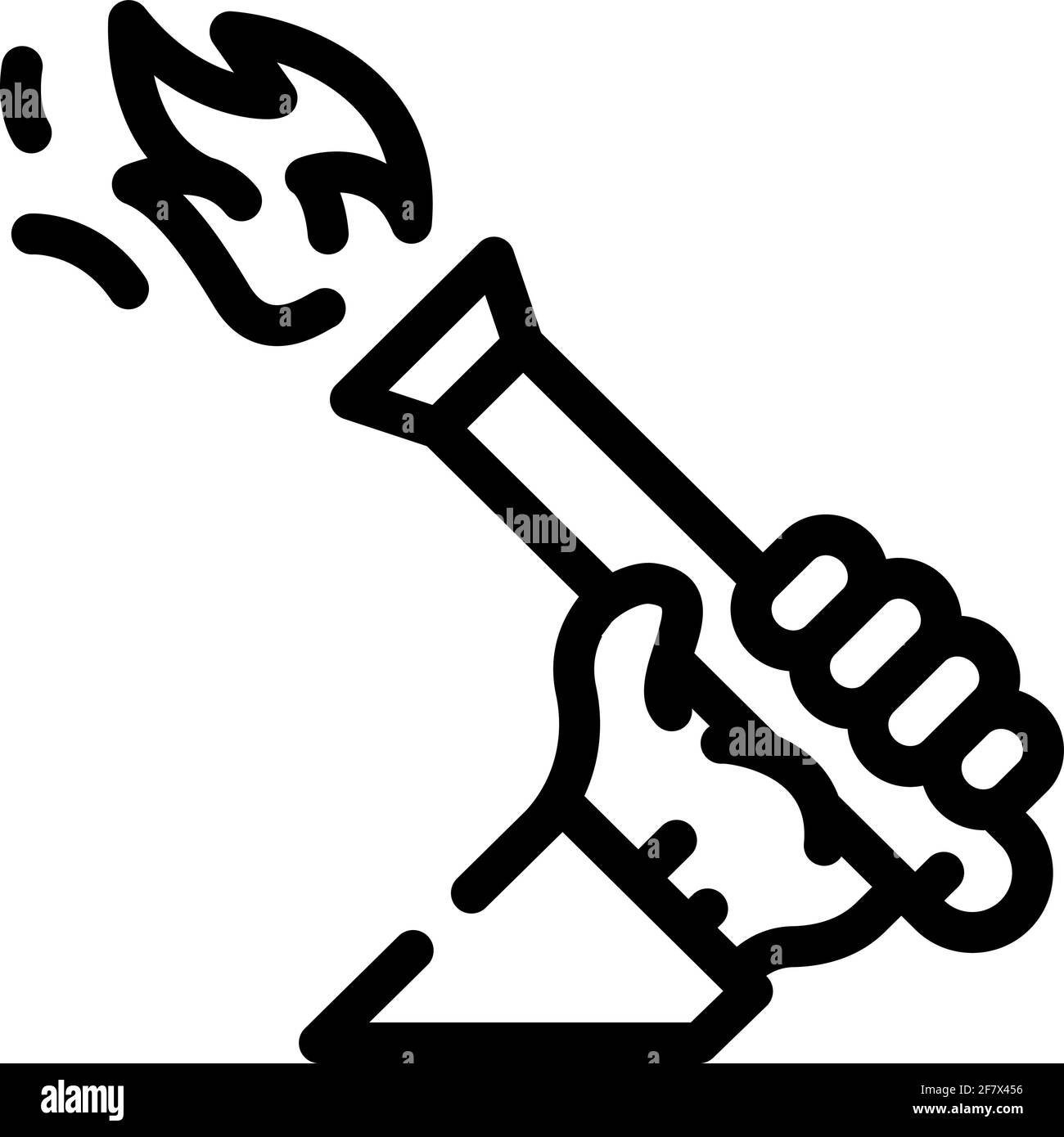 illustration vectorielle de l'icône de la ligne de la torche olympique noire Illustration de Vecteur