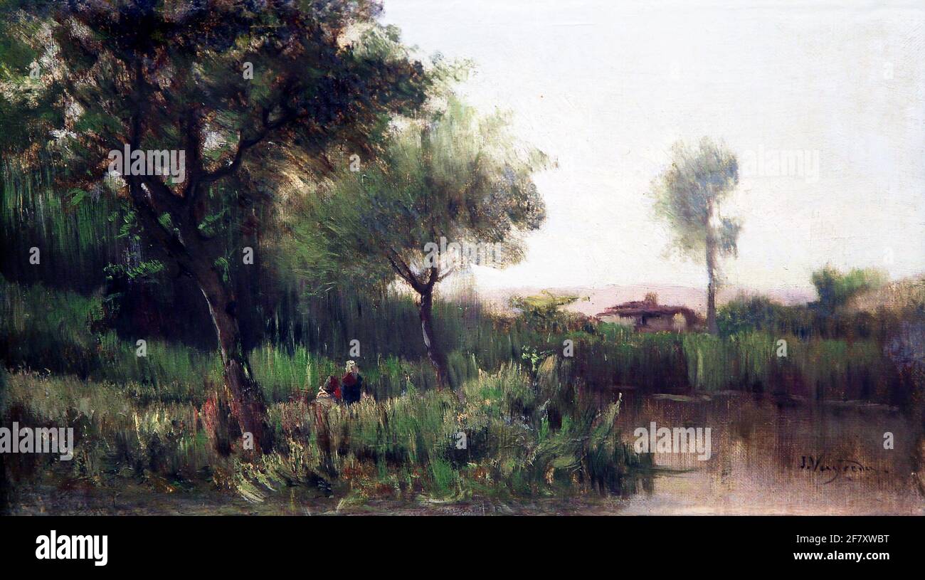 Paysage par Joaquim Vayreda 1843-1894 Banque D'Images