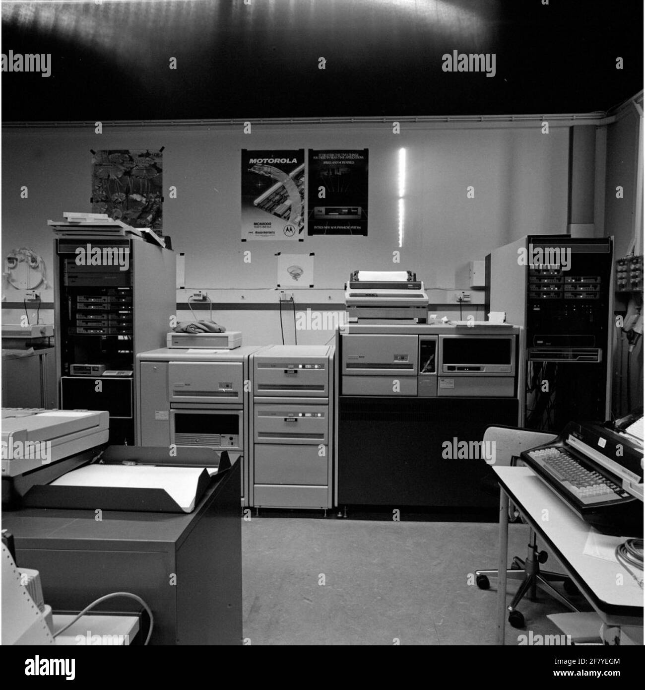 Intérieur du Centre de calcul du Kim (Institut royal de la Marine) en décembre 1989. Banque D'Images