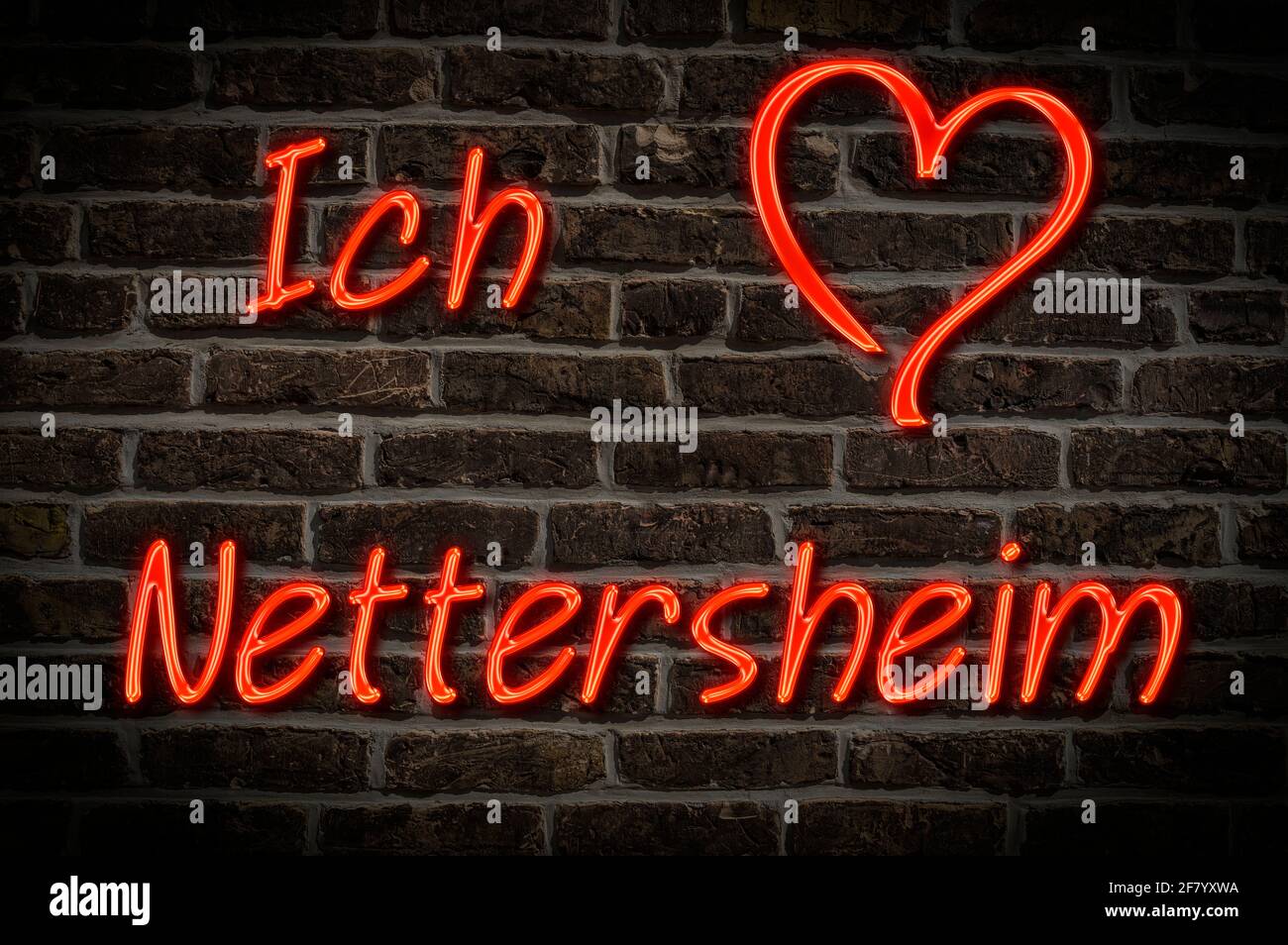 Leuchtreklame, ICH liebe Nettersheim, Nordrhein-Westfalen, Deutschland, Europa | Publicité éclairée, J'aime Nettersheim, Rhénanie-du-Nord-Westphalie, Banque D'Images