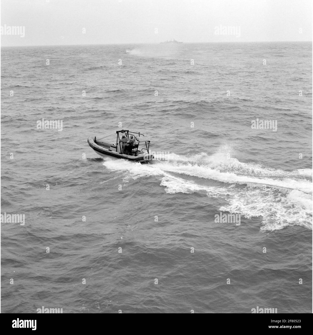 La RRHIB (bateau gonflable à coque en acier) du S-frégate HR.Mme Van Kinsbergen (1980-1995). Banque D'Images