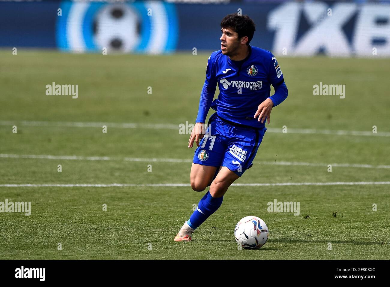 GETAFE, ESPAGNE - AVRIL 10 : Carles Alena de Getafe CF pendant le match de la Liga Santander entre Getafe CF et Cadix CF au Colisée Alfonso Perez le avril Banque D'Images