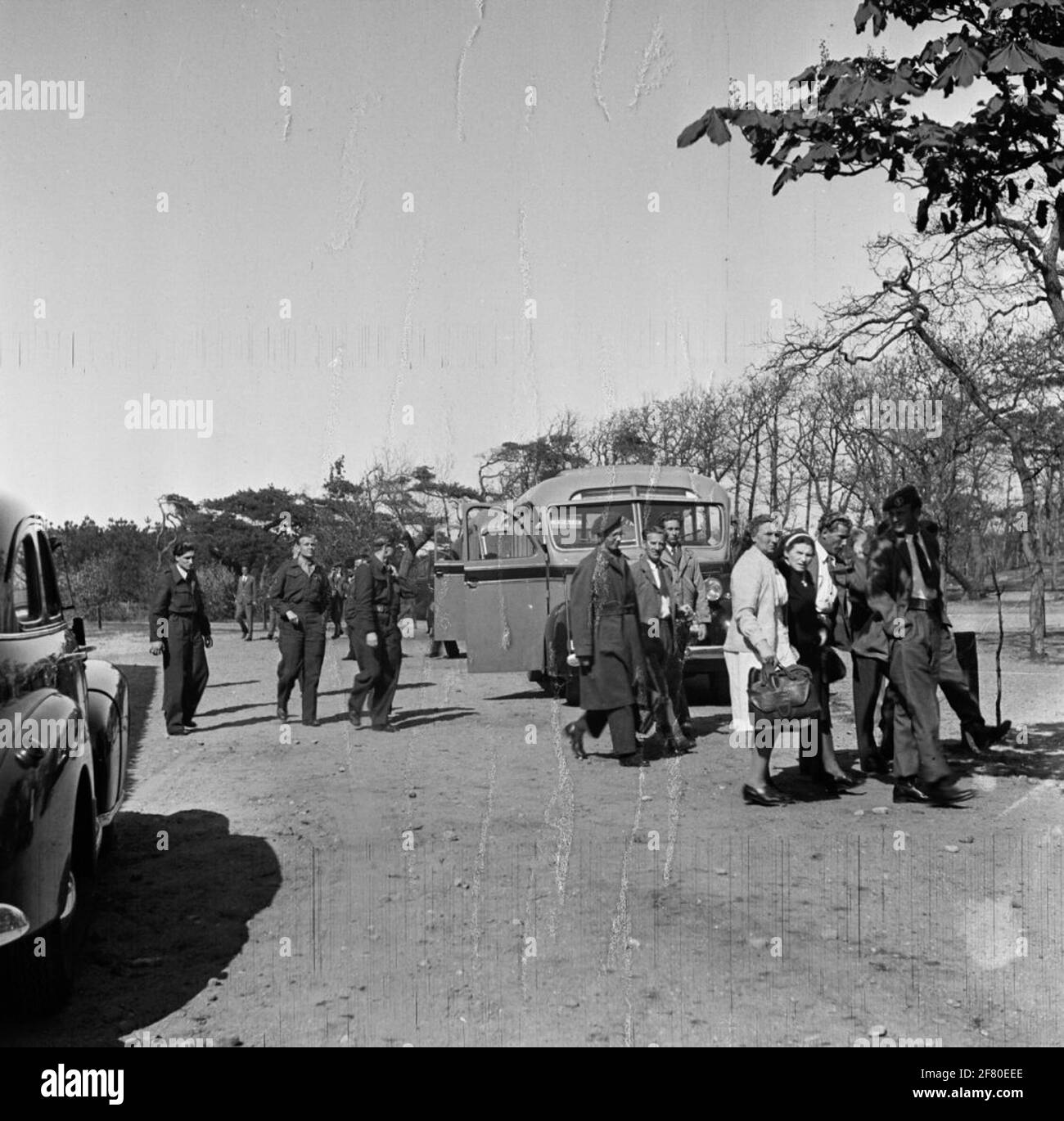Escapade du personnel des hôpitaux militaires d'Utrecht aux bulbes (Keukenhof?). Banque D'Images