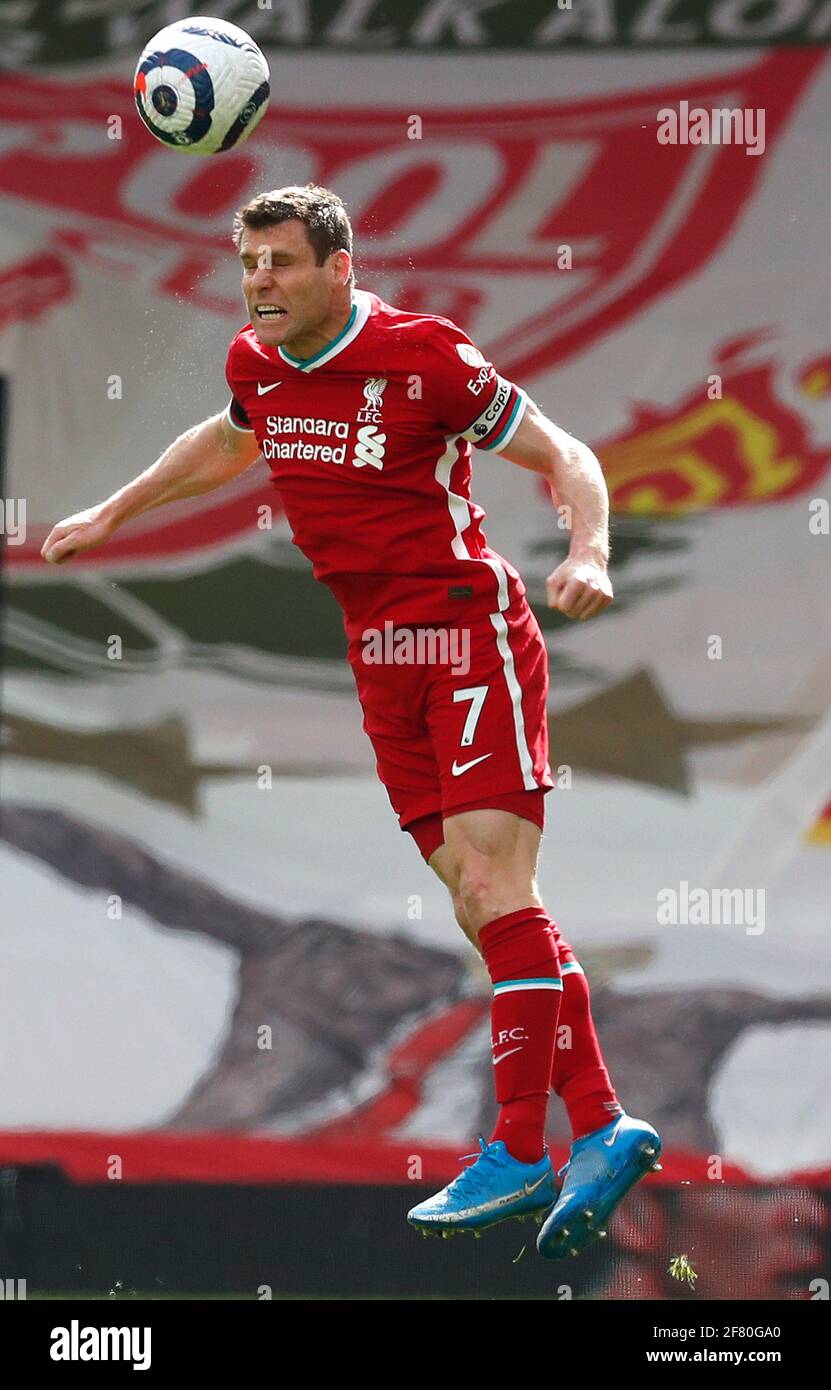 Liverpool, Angleterre, le 10 avril 2021. James Milner de Liverpool lors du match de la Premier League à Anfield, Liverpool. Crédit photo à lire: Darren Staples / Sportimage crédit: Sportimage / Alay Live News Banque D'Images