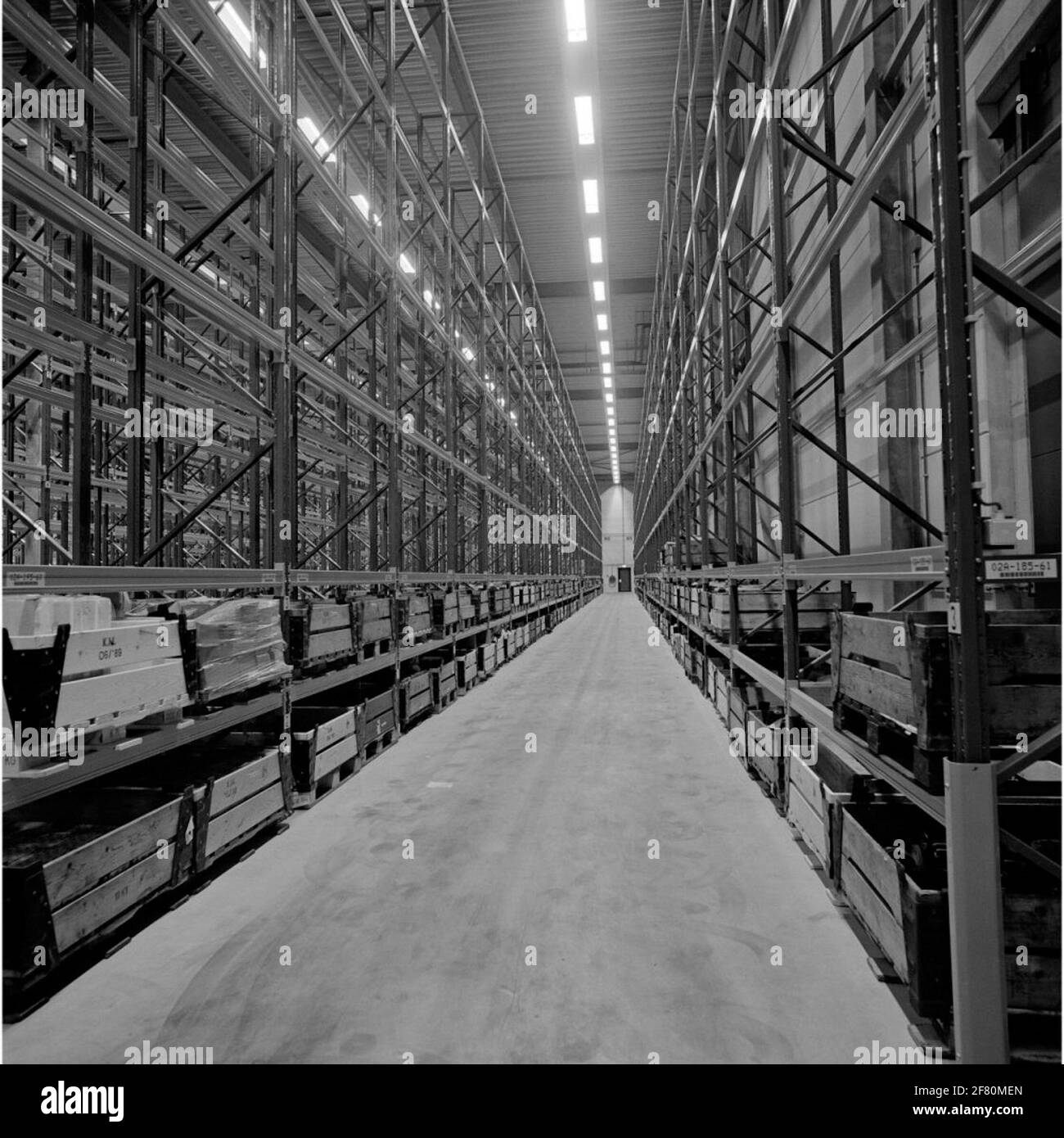 Intérieur de l'Arsenal, bâtiment du Marine Logistics Centre (MLC) à Den Helder en décembre 1989. Banque D'Images