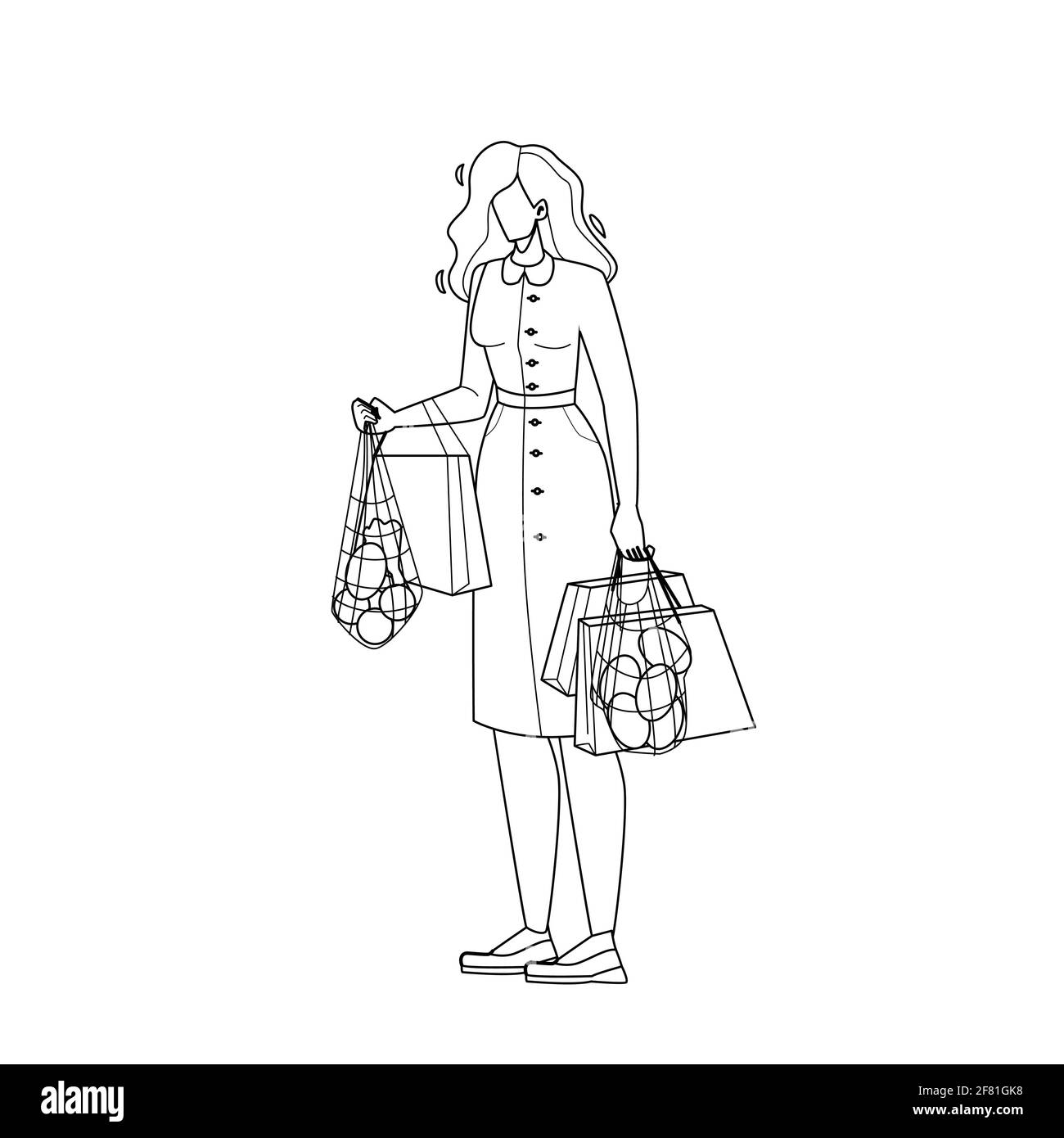 Illustration vectorielle des emballages de recyclage pour femme Illustration de Vecteur