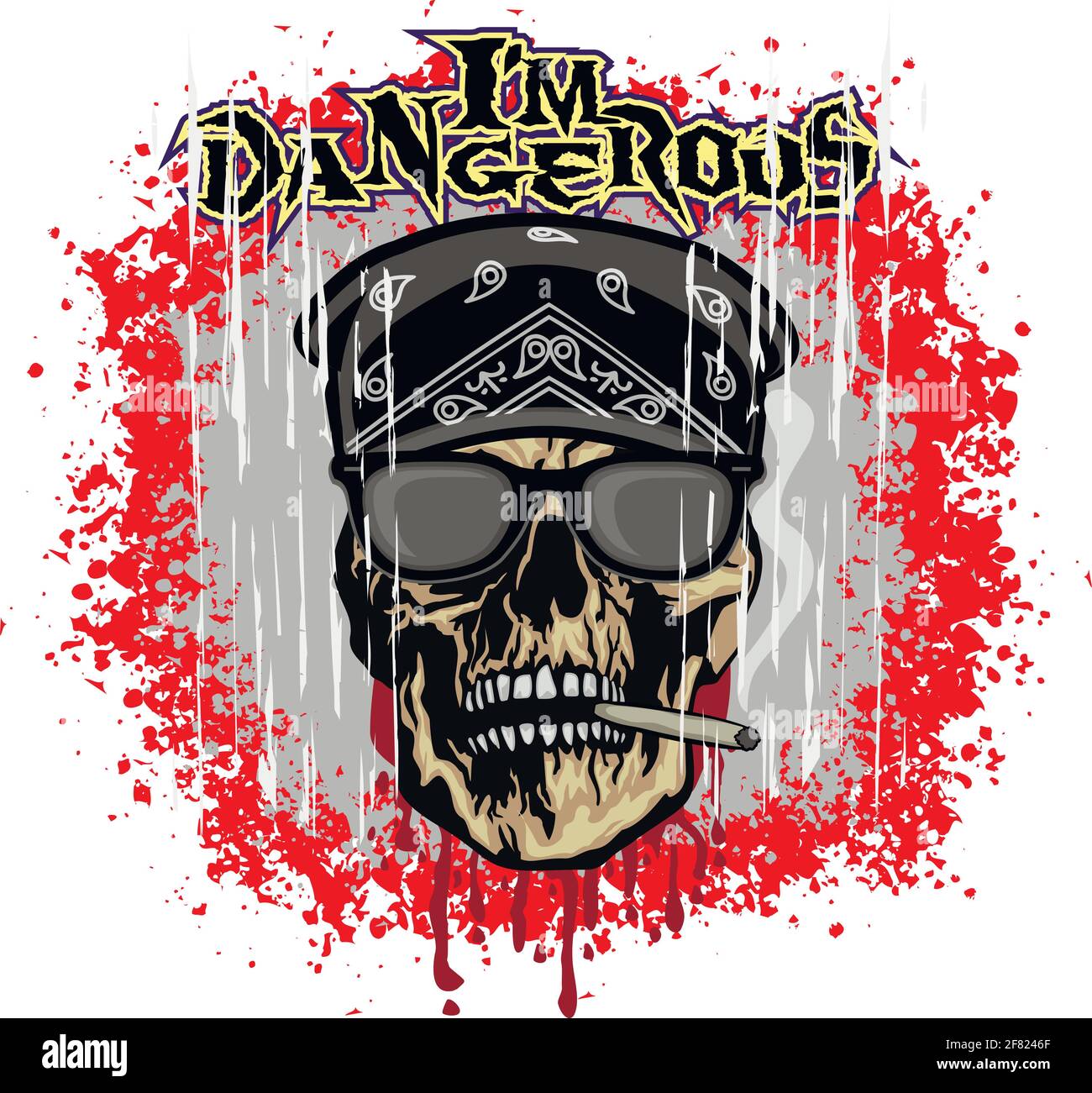 Inscrivez-gothique avec tête de mort, grunge vintage design t shirts Illustration de Vecteur