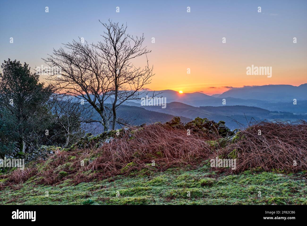 Lever du soleil dans le parc national de Snowdonia, au pays de Galles, au Royaume-Uni Banque D'Images