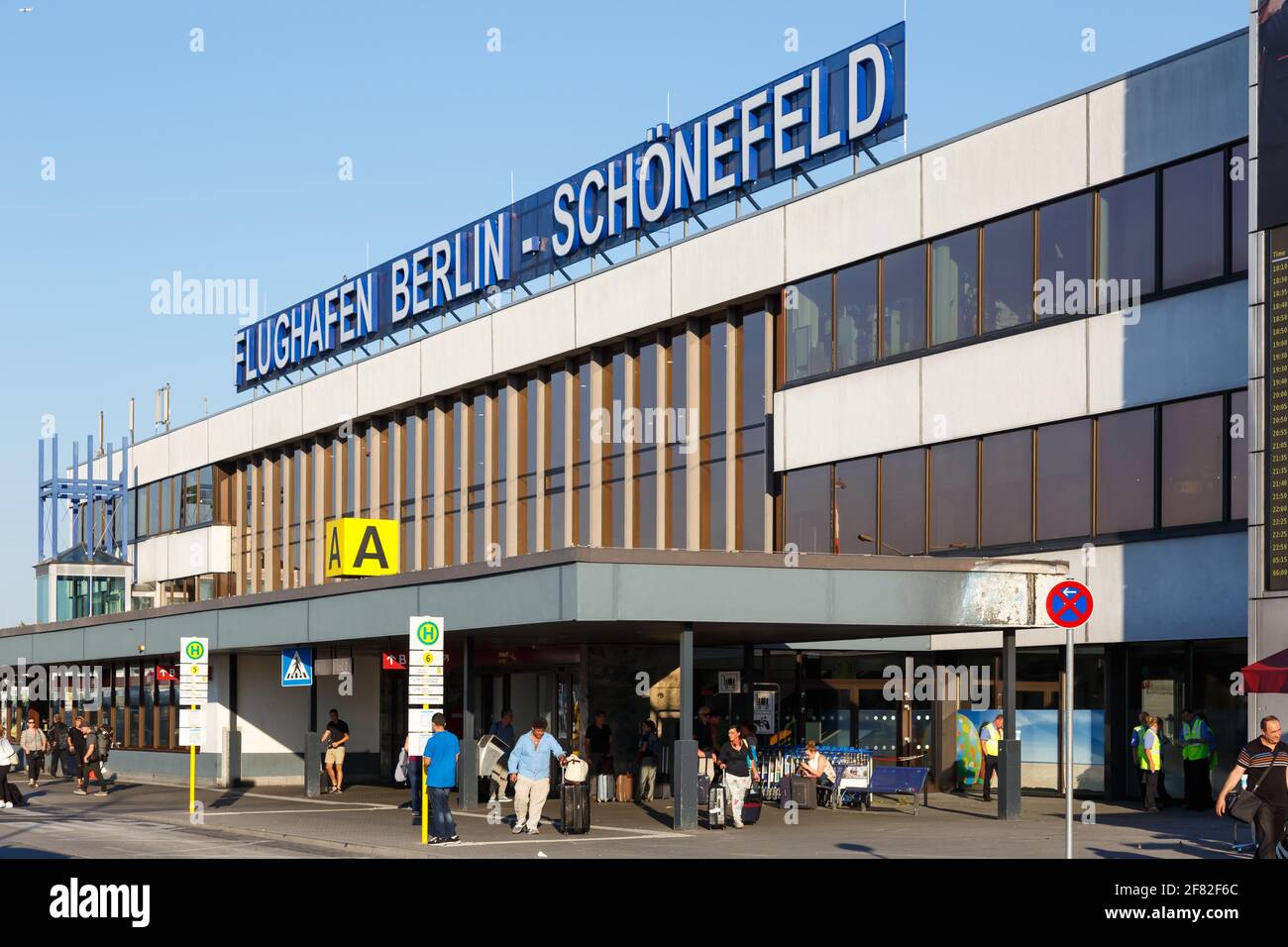 Berlin, Allemagne – 29 août 2017 : terminal A de l'aéroport Schoenefeld de Berlin (SXF) en Allemagne. Banque D'Images