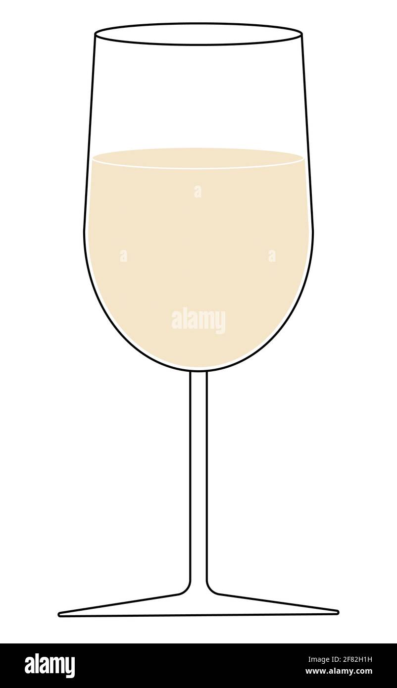 Illustration graphique d'UN verre de vin blanc à utiliser comme icône, logo  ou décoration web Photo Stock - Alamy