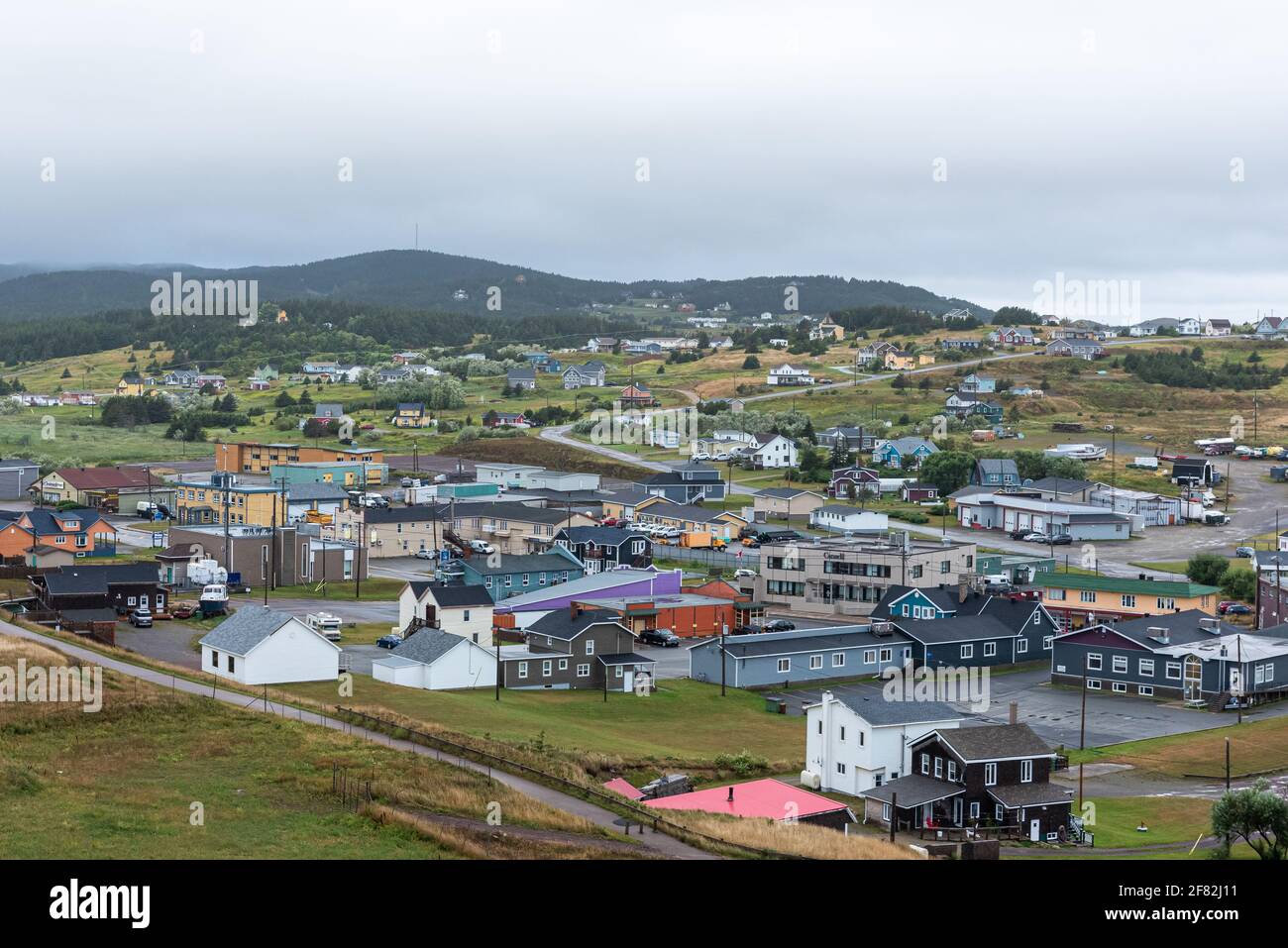 Cap-aux-Meules, Québec, Canada - 30 août 2020 : le centre-ville de Cap-aux-Meules aux Îles-de-la-Madeleine. Banque D'Images