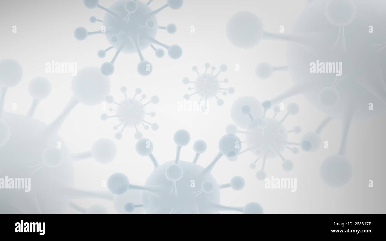 Coronavirus 2019-nCoV sur fond blanc, concept de santé médicale et de microbiologie, Design for COVID-19 OutBreaking. Illustration de Vecteur