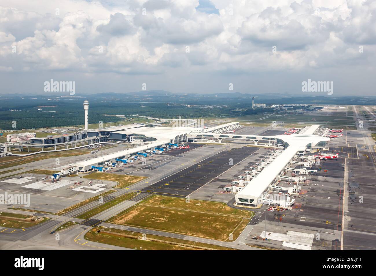 Kuala Lumpur, Malaisie - 22 janvier 2018 : vue aérienne de l'aéroport international de Kuala Lumpur (KUL) en Malaisie. Banque D'Images