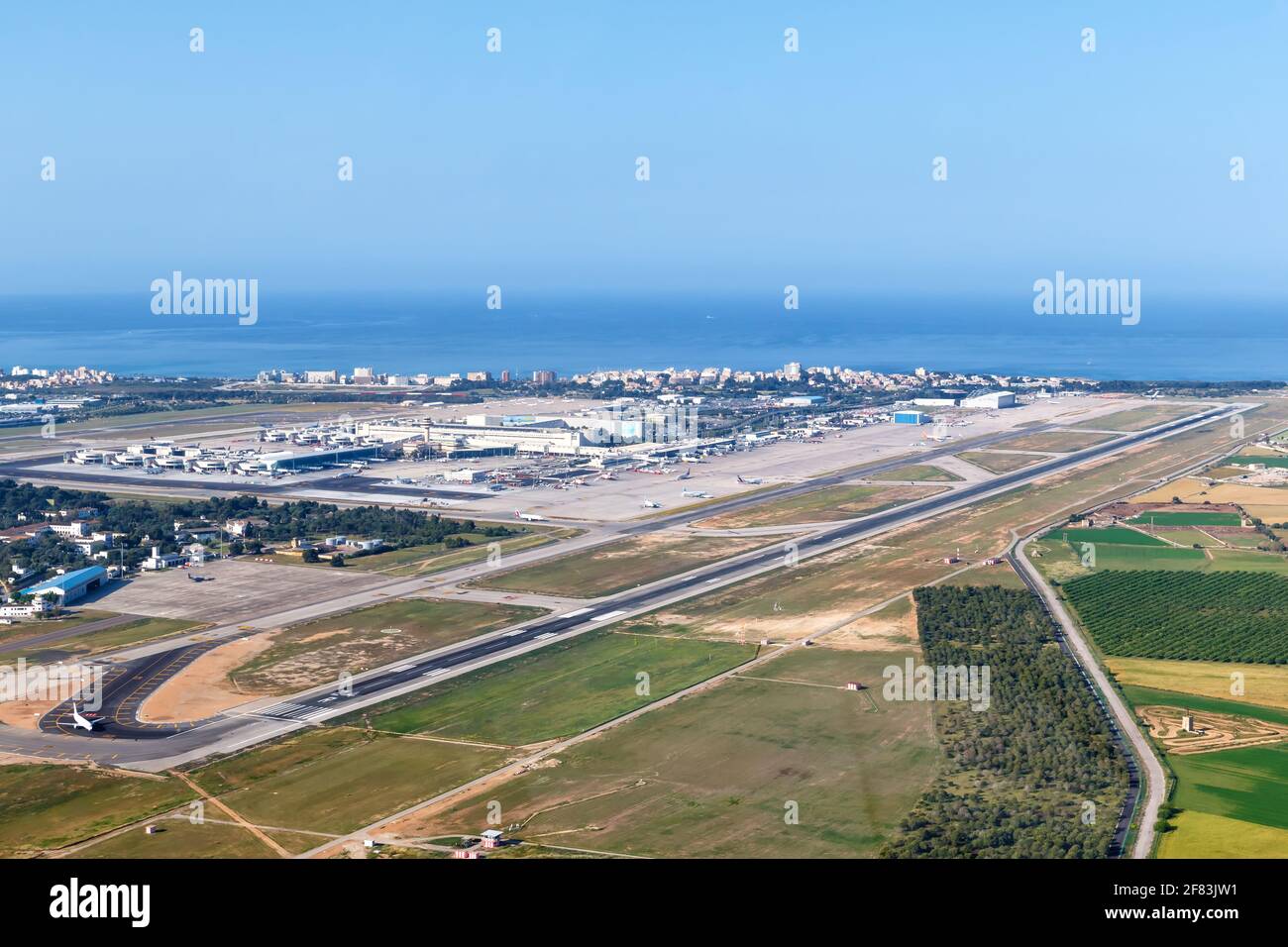 Palma de Majorque, Espagne - 11 mai 2018 : vue aérienne de l'aéroport de Palma de Majorque (PMI) en Espagne. Banque D'Images