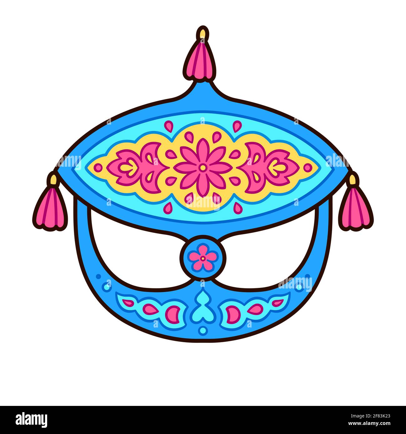 Wau Bulan, cerf-volant traditionnel malais, symbole de la Malaisie. Dessin mignon de dessin animé, illustration de clip art vectoriel. Illustration de Vecteur
