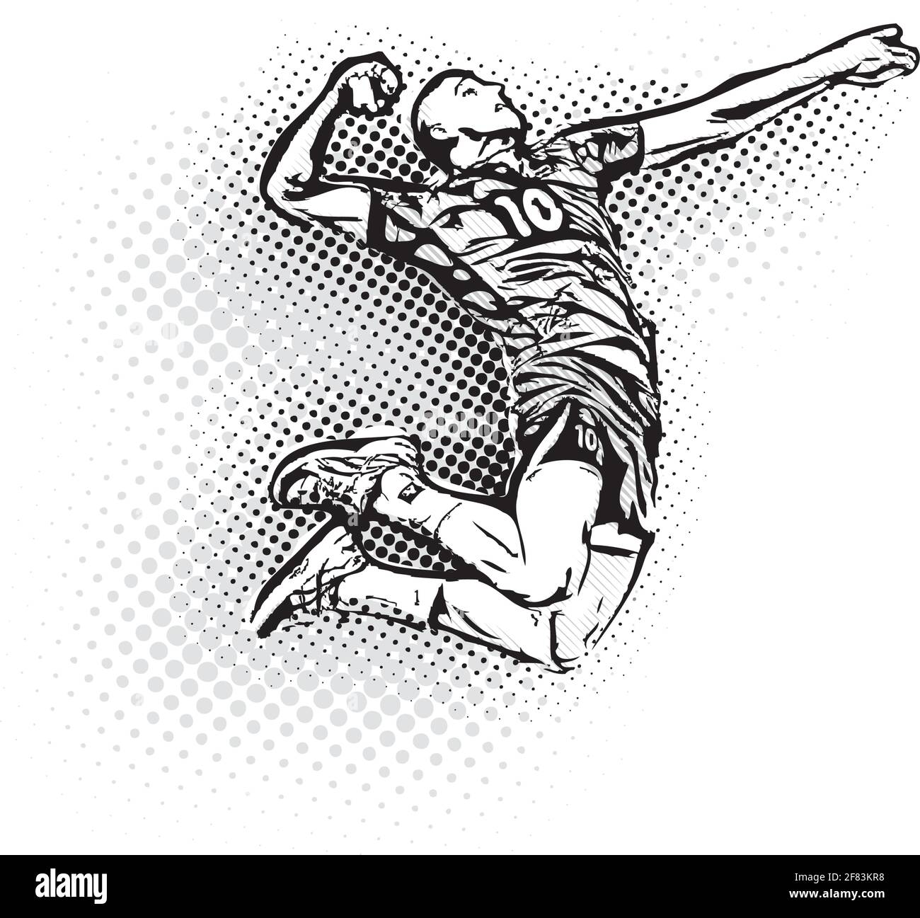 joueur de volley-ball dans l'illustration de vecteur d'action Illustration de Vecteur