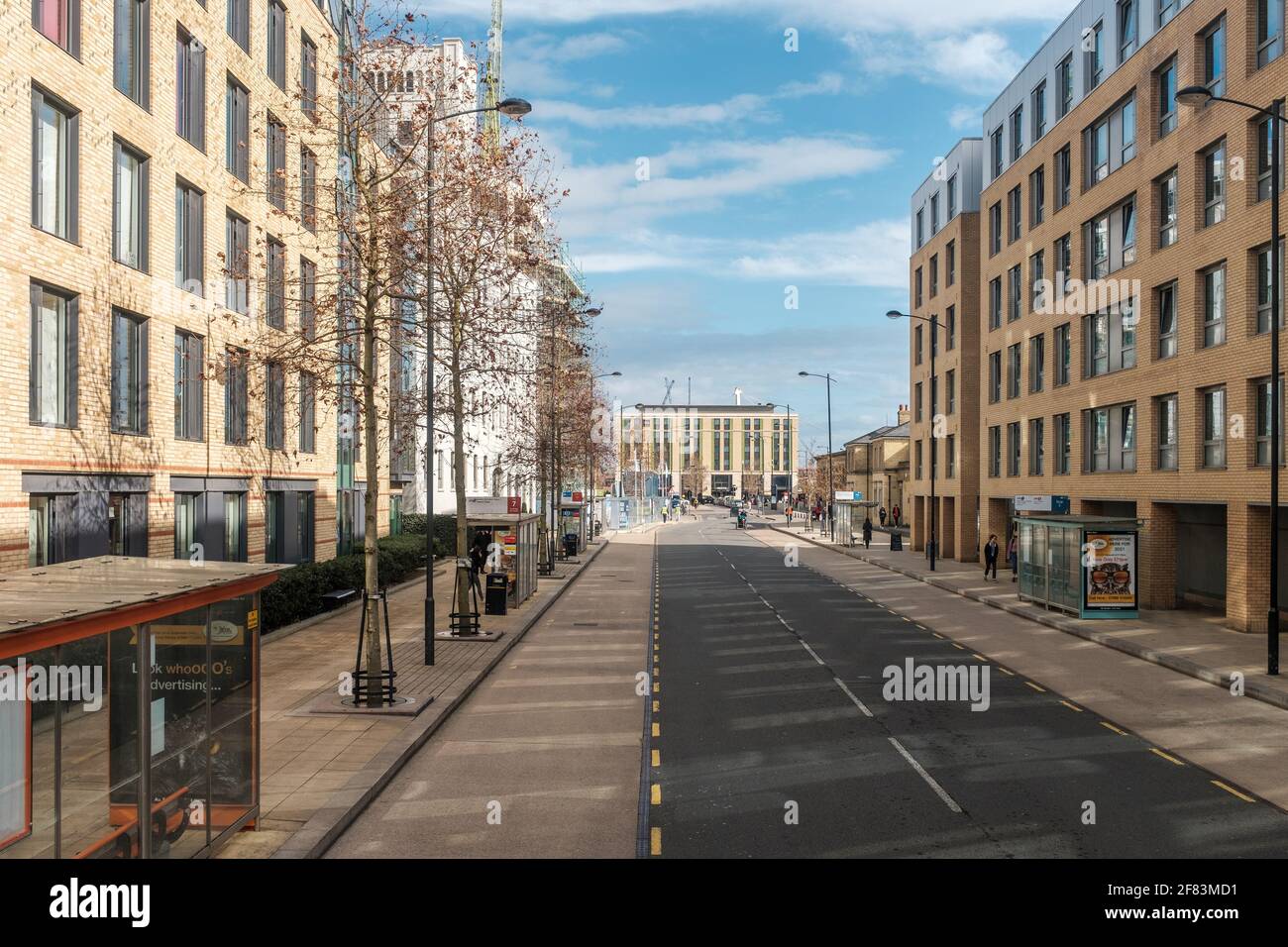 Vue sur Station place, Cambridge, Royaume-Uni Banque D'Images