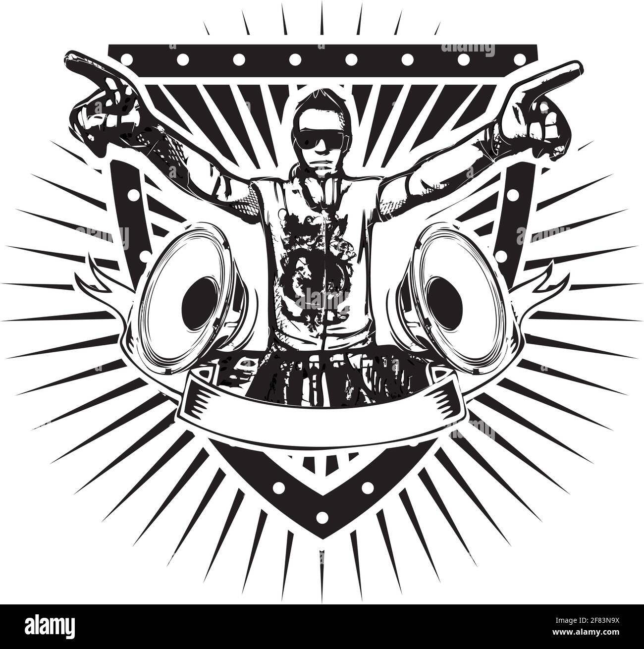 illustration de vecteur de bouclier dj Illustration de Vecteur