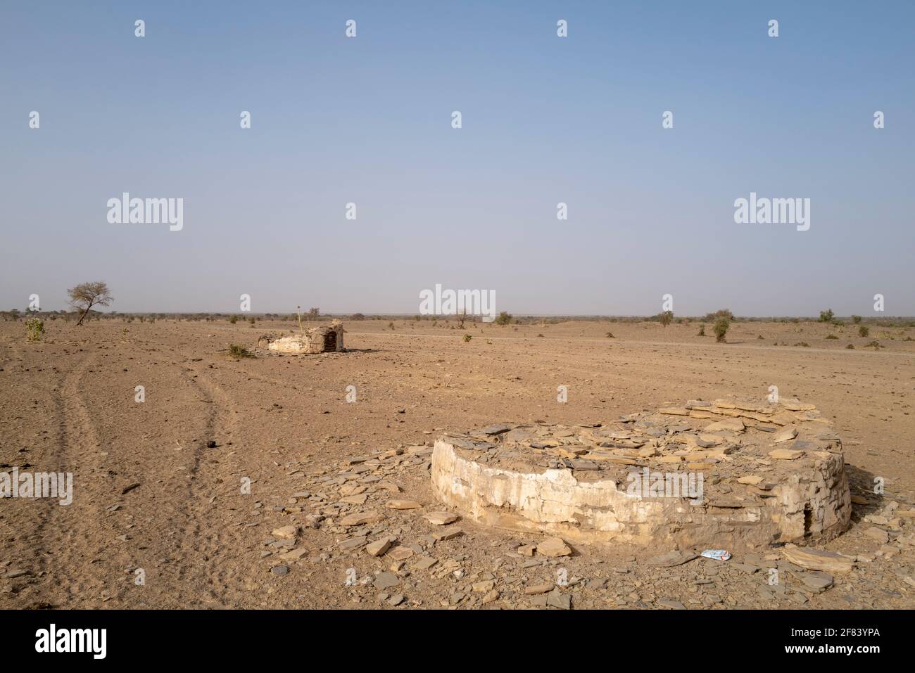 Vestiges archéologiques de Kumbi Saleh, la dernière capitale de l'ancien royaume du Ghana, région de Hodh ECH Chargui, Mauritanie Banque D'Images