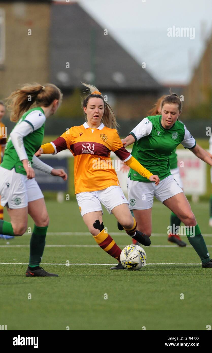 WFC Hibernian et WFC Motherwell . Dimanche 11 avril 2021, 14.00 Ainslie Park, Édimbourg. Image de la victoire de Hibernian en 3-2. Banque D'Images