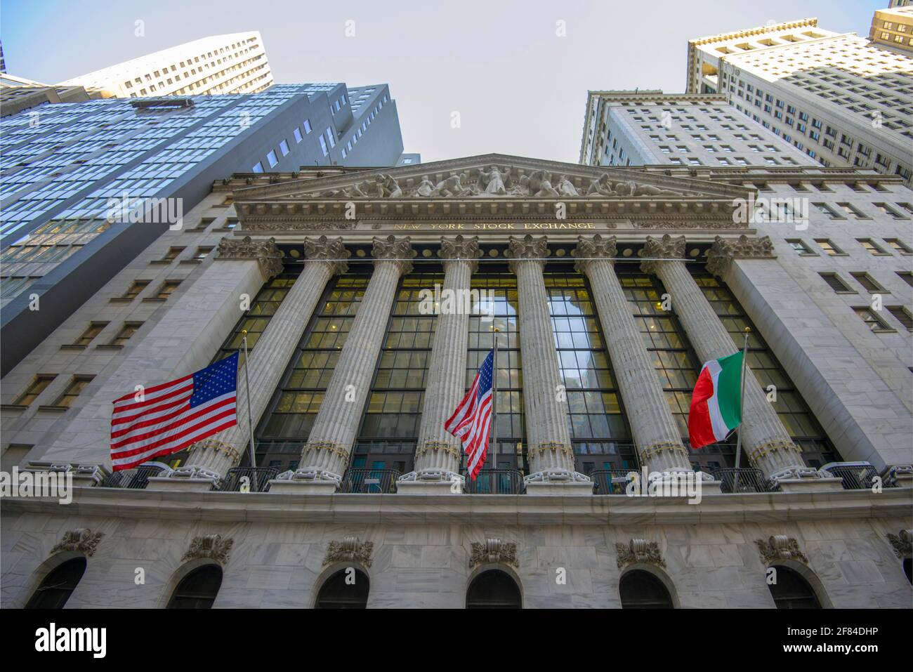 Gebaeude der New Yorker Boerse, Bourse de New York, NYSE, Wall Street, Finanzbezirk, Manhattan, New York, État de New York, États-Unis Banque D'Images