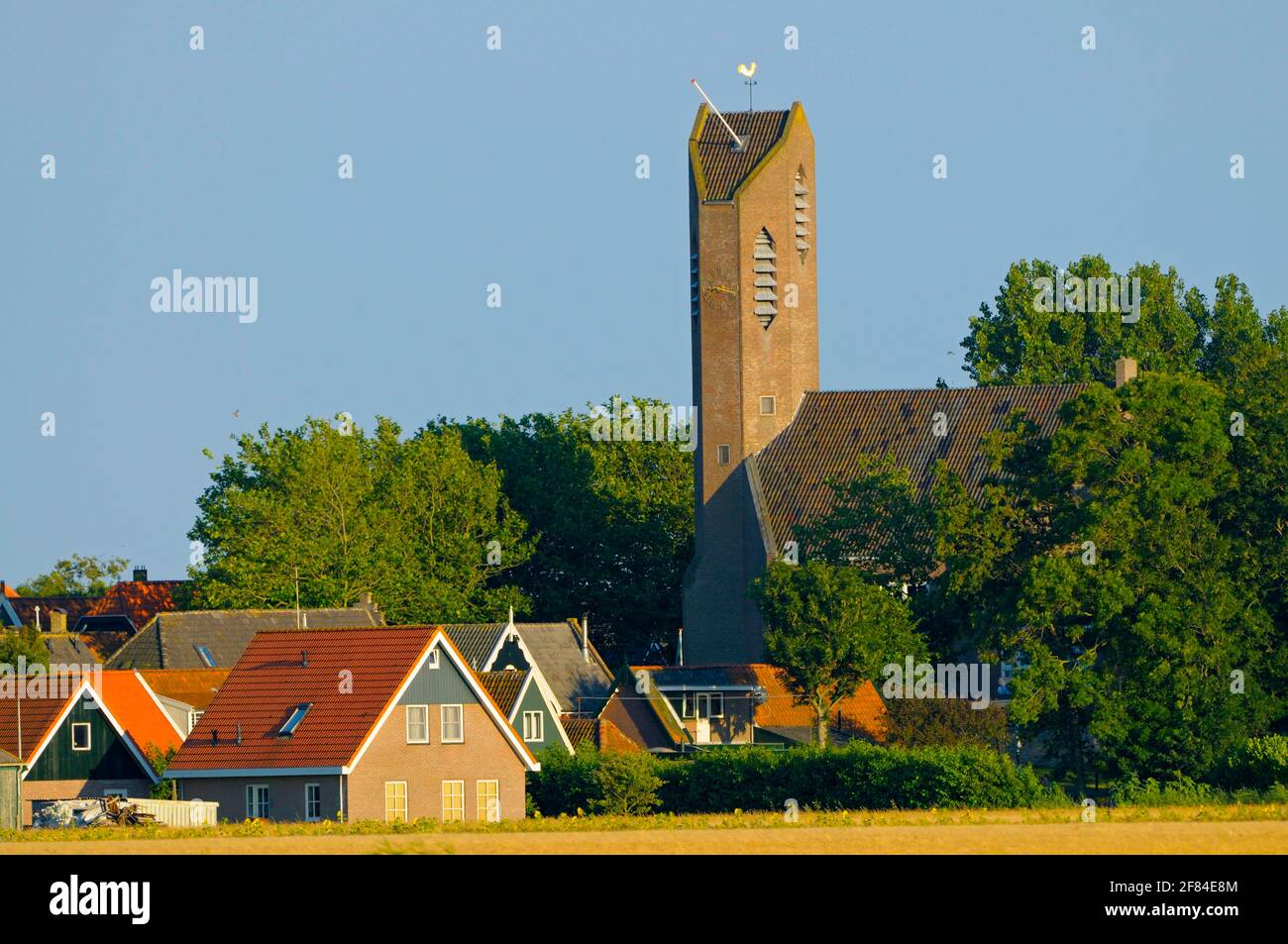 Eglise, de Waal, Ile de Texel, Mer du Nord, Hollande du Nord, Pays-Bas Banque D'Images